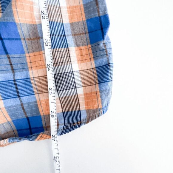 Wesc Mens Shirt Collared Short Sleeve Button Down Orange Blue Medium - Picture 6 of 7